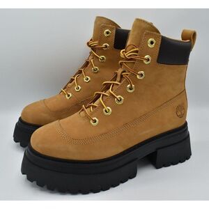 Timberland Womens Size 10 Sky Wheat Nubuck 6in Lace Up Platform Boots Shoes